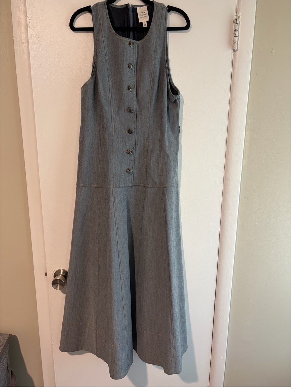 Cinq a sept Margaret Denim midi Dress size 10 NWOT - Picture 3 of 6
